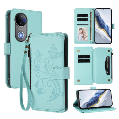 Butterfly Love Flower Multi-card Zipper Wallet Leather Phone Case, For vivo Y300 Pro+ 5G / iQOO Z10 5G, For vivo Y29 4G Global / T4x 5G, For vivo V50 5G Global / V50e 5G
