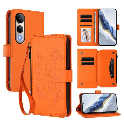Butterfly Love Flower Multi-card Zipper Wallet Leather Phone Case, For vivo V50 Lite 5G Global /V50 Lite 4G, For vivo Y39 5G Global / Y300i 5G, For vivo Y29s 5G / Y04 5G Global