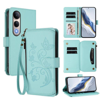 Butterfly Love Flower Multi-card Zipper Wallet Leather Phone Case, For vivo V50 Lite 5G Global /V50 Lite 4G, For vivo Y39 5G Global / Y300i 5G, For vivo Y29s 5G / Y04 5G Global