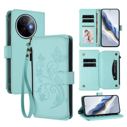 Butterfly Love Flower Multi-card Zipper Wallet Leather Phone Case, For vivo V50 Lite 5G Global /V50 Lite 4G, For vivo Y39 5G Global / Y300i 5G, For vivo Y29s 5G / Y04 5G Global