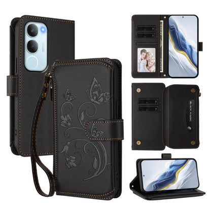Butterfly Love Flower Multi-card Zipper Wallet Leather Phone Case, For vivo Y19s 4G Global / Y29 5G India, For vivo S20 5G, For vivo S20 Pro 5G