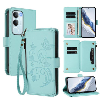 Butterfly Love Flower Multi-card Zipper Wallet Leather Phone Case, For vivo Y19s 4G Global / Y29 5G India, For vivo S20 5G, For vivo S20 Pro 5G