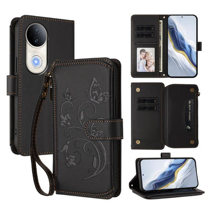 Butterfly Love Flower Multi-card Zipper Wallet Leather Phone Case, For vivo Y19s 4G Global / Y29 5G India, For vivo S20 5G, For vivo S20 Pro 5G