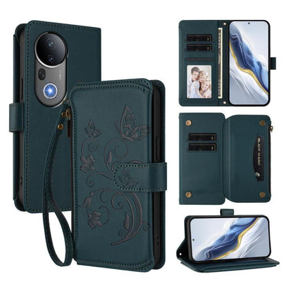 Butterfly Love Flower Multi-card Zipper Wallet Leather Phone Case, For vivo Y19s 4G Global / Y29 5G India, For vivo S20 5G, For vivo S20 Pro 5G