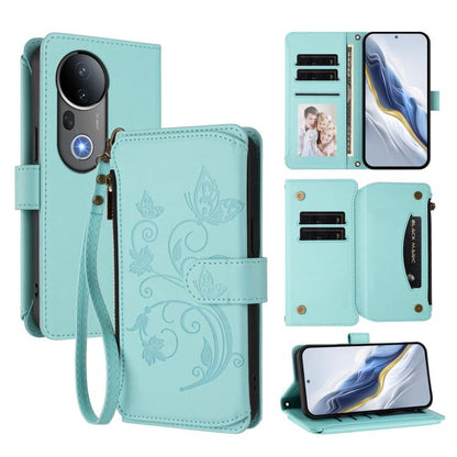 Butterfly Love Flower Multi-card Zipper Wallet Leather Phone Case, For vivo Y19s 4G Global / Y29 5G India, For vivo S20 5G, For vivo S20 Pro 5G