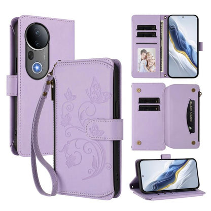 Butterfly Love Flower Multi-card Zipper Wallet Leather Phone Case, For vivo Y19s 4G Global / Y29 5G India, For vivo S20 5G, For vivo S20 Pro 5G