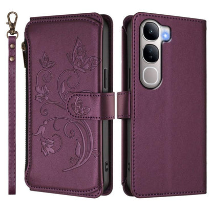 Butterfly Love Flower Multi-card Zipper Wallet Leather Phone Case, For vivo Y300 5G Global / V40 Lite IDN, For vivo X200 5G, For vivo X200 Pro mini