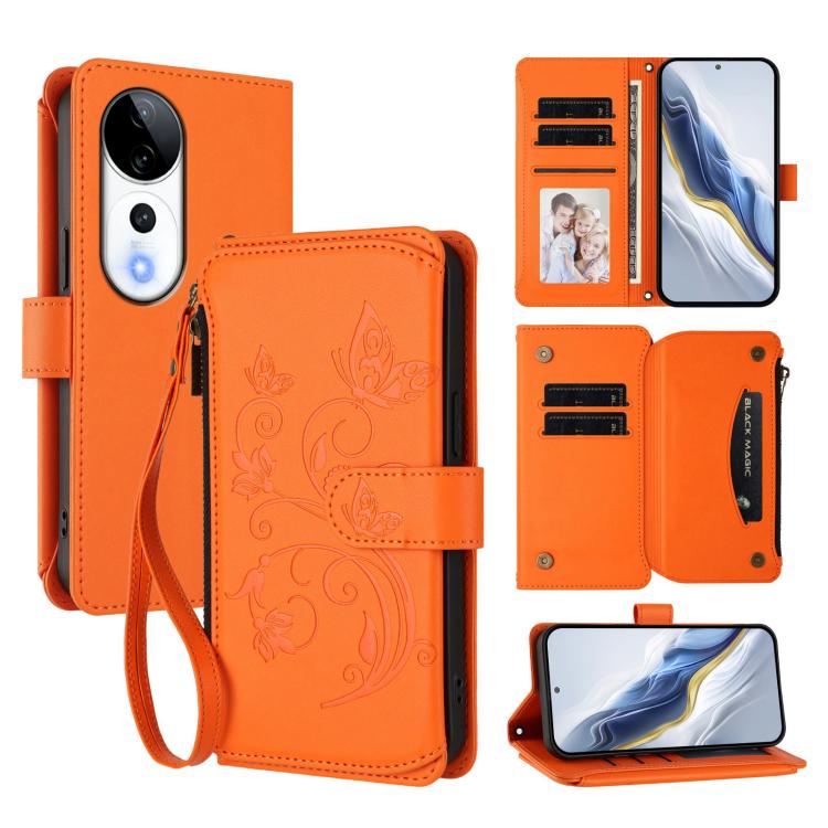 Butterfly Love Flower Multi-card Zipper Wallet Leather Phone Case, For vivo V40 5G / V40 Pro 5G, For vivo Y03 / Y18 Global / Y28s 5G, For vivo iQOO Z9s Pro 5G India / T3 Pro