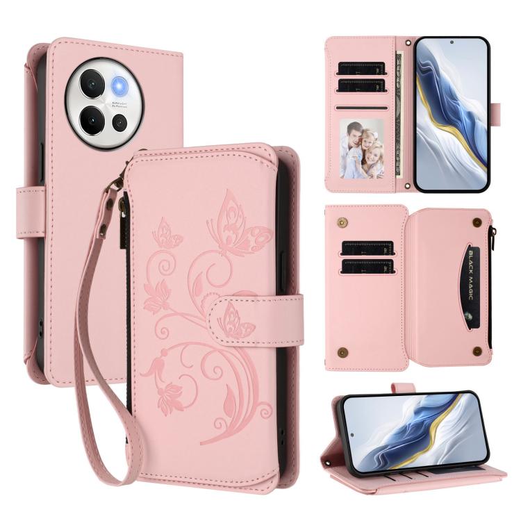 Butterfly Love Flower Multi-card Zipper Wallet Leather Phone Case, For vivo V40 Lite 5G / V30e 5G, For vivo S19, For vivo Y28 4G Global