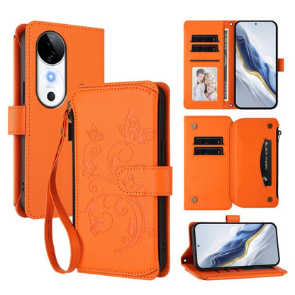 Butterfly Love Flower Multi-card Zipper Wallet Leather Phone Case, For vivo V40 Lite 5G / V30e 5G, For vivo S19, For vivo Y28 4G Global