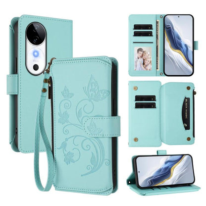 Butterfly Love Flower Multi-card Zipper Wallet Leather Phone Case, For vivo V40 Lite 5G / V30e 5G, For vivo S19, For vivo Y28 4G Global