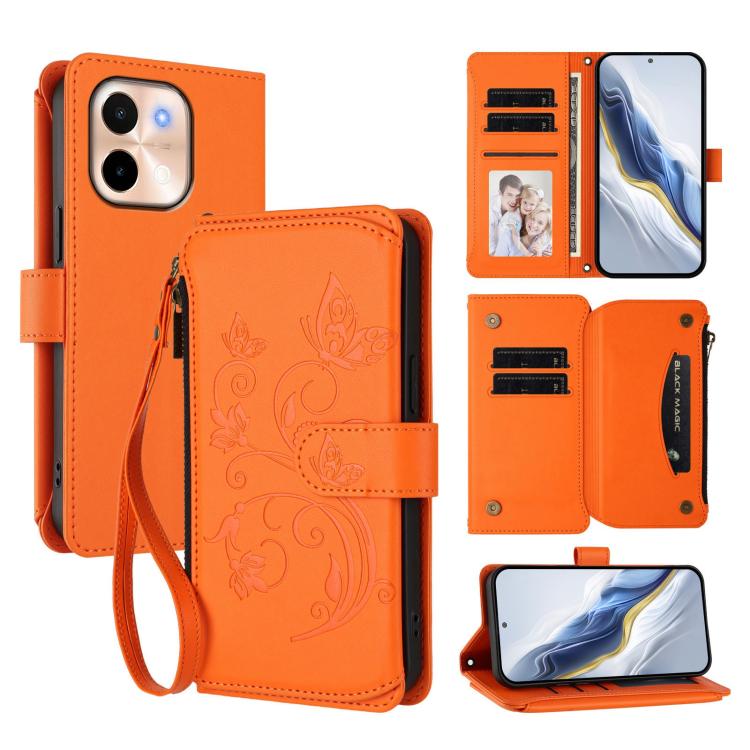 Butterfly Love Flower Multi-card Zipper Wallet Leather Phone Case, For vivo V40 Lite 5G / V30e 5G, For vivo S19, For vivo Y28 4G Global