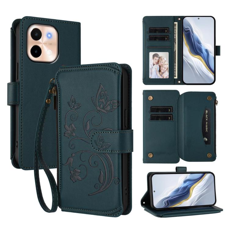 Butterfly Love Flower Multi-card Zipper Wallet Leather Phone Case, For vivo V40 Lite 5G / V30e 5G, For vivo S19, For vivo Y28 4G Global
