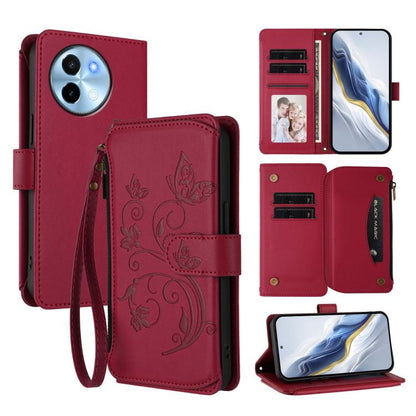 Butterfly Love Flower Multi-card Zipper Wallet Leather Phone Case, For vivo Y38 5G Global / T3X 5G, For vivo X100 Pro / X100s Pro, For vivo X100s 5G