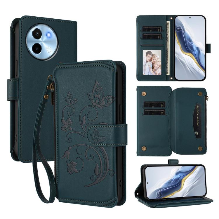 Butterfly Love Flower Multi-card Zipper Wallet Leather Phone Case, For vivo Y38 5G Global / T3X 5G, For vivo X100 Pro / X100s Pro, For vivo X100s 5G