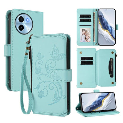 Butterfly Love Flower Multi-card Zipper Wallet Leather Phone Case, For vivo Y38 5G Global / T3X 5G, For vivo X100 Pro / X100s Pro, For vivo X100s 5G