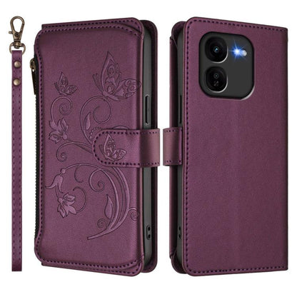 Butterfly Love Flower Multi-card Zipper Wallet Leather Phone Case, For vivo iQOO Z9x, For vivo iQOO Neo Z9 / Z9 Pro Turbo 5G, For vivo S18 / S18 Pro 5G / V30 Pro