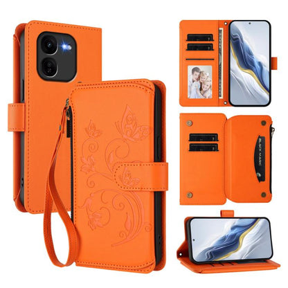 Butterfly Love Flower Multi-card Zipper Wallet Leather Phone Case, For vivo iQOO Z9x, For vivo iQOO Neo Z9 / Z9 Pro Turbo 5G, For vivo S18 / S18 Pro 5G / V30 Pro