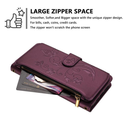 Butterfly Love Flower Multi-card Zipper Wallet Leather Phone Case, For vivo Y17s 4G / Y36 5G / Y33t 2023, For vivo V29e / Y200 / V30 Lite 5G, For vivo Y78 / Y36 4G Global