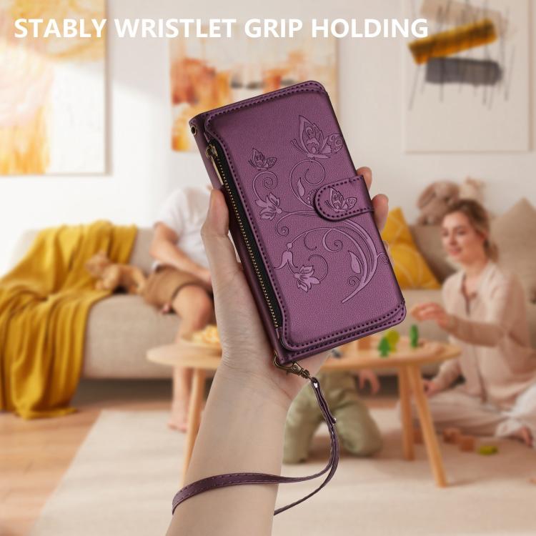 Butterfly Love Flower Multi-card Zipper Wallet Leather Phone Case, For vivo Y17s 4G / Y36 5G / Y33t 2023, For vivo V29e / Y200 / V30 Lite 5G, For vivo Y78 / Y36 4G Global