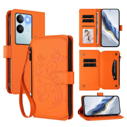 Butterfly Love Flower Multi-card Zipper Wallet Leather Phone Case, For vivo X100 5G, For vivo S17 / S17 Pro 5G / S17t 5G, For vivo Y27 4G 2023 Global / Y35M+