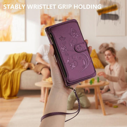 Butterfly Love Flower Multi-card Zipper Wallet Leather Phone Case, For vivo Y56 5G Global / Y16 4G Global, For vivo S16 / V27 5G / V27 Pro 5G, For vivo S16e 5G / V27e 4G / T2 4G