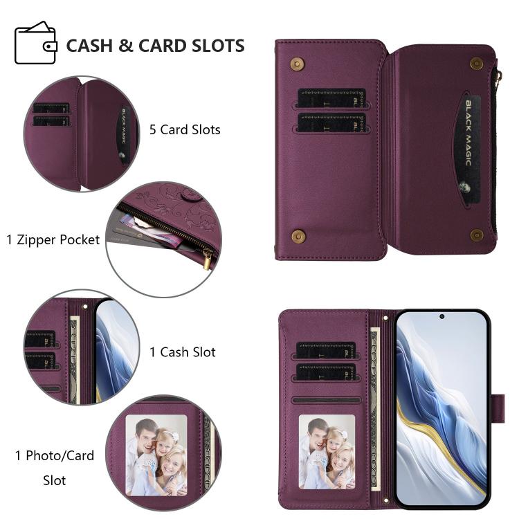 Butterfly Love Flower Multi-card Zipper Wallet Leather Phone Case, For vivo X300 Pro, For vivo X300, For vivo Y31 5G Global