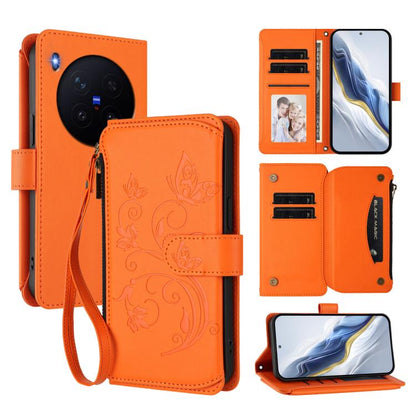 Butterfly Love Flower Multi-card Zipper Wallet Leather Phone Case, For vivo X300 Pro, For vivo X300, For vivo Y31 5G Global