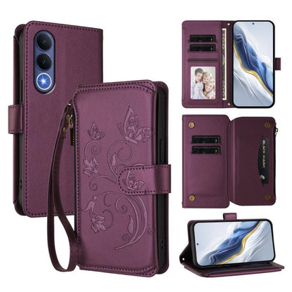 Butterfly Love Flower Multi-card Zipper Wallet Leather Phone Case, For vivo S50 Pro mini / X300 FE 5G Russia, For vivo Y21 5G 2026 / Y05 4G, For vivo V70 FE 5G