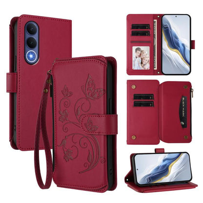Butterfly Love Flower Multi-card Zipper Wallet Leather Phone Case, For vivo S50 Pro mini / X300 FE 5G Russia, For vivo Y21 5G 2026 / Y05 4G, For vivo V70 FE 5G