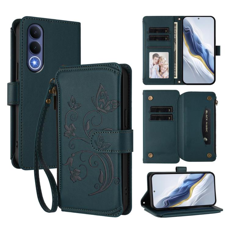 Butterfly Love Flower Multi-card Zipper Wallet Leather Phone Case, For vivo S50 Pro mini / X300 FE 5G Russia, For vivo Y21 5G 2026 / Y05 4G, For vivo V70 FE 5G