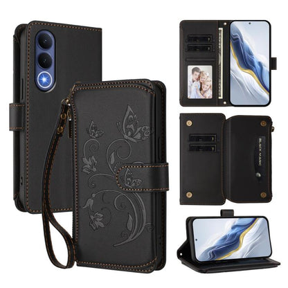 Butterfly Love Flower Multi-card Zipper Wallet Leather Phone Case, For vivo S50 Pro mini / X300 FE 5G Russia, For vivo Y21 5G 2026 / Y05 4G, For vivo V70 FE 5G