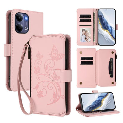 Butterfly Love Flower Multi-card Zipper Wallet Leather Phone Case, For vivo S50 Pro mini / X300 FE 5G Russia, For vivo Y21 5G 2026 / Y05 4G, For vivo V70 FE 5G