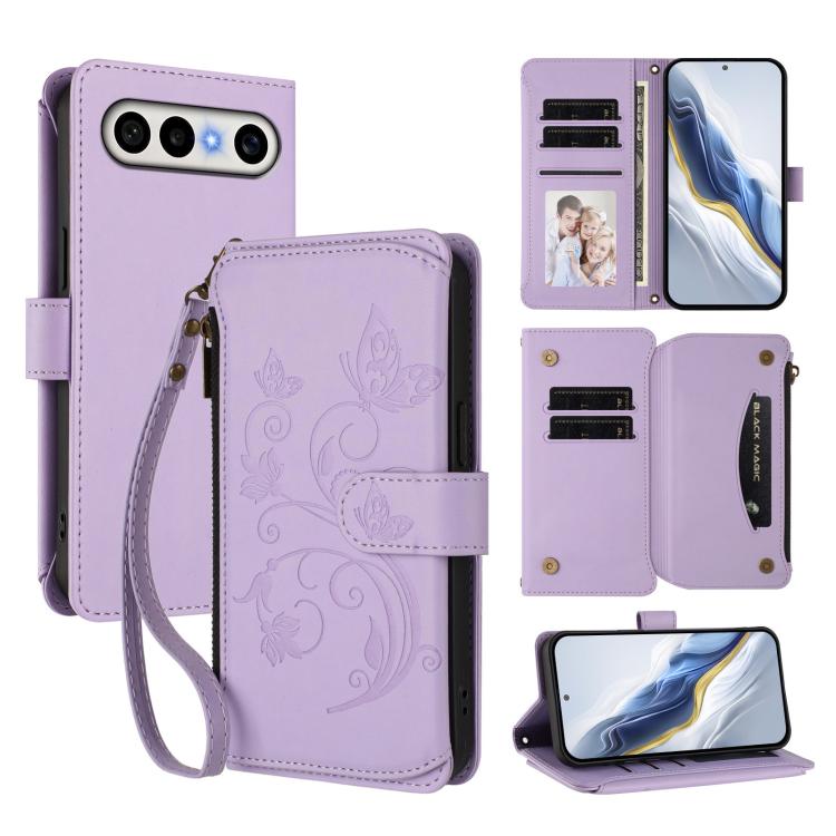 Butterfly Love Flower Multi-card Zipper Wallet Leather Phone Case, For vivo S50 Pro mini / X300 FE 5G Russia, For vivo Y21 5G 2026 / Y05 4G, For vivo V70 FE 5G