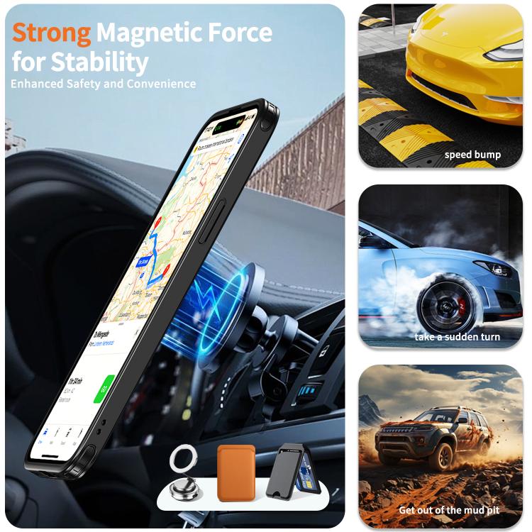 kalebol Metal 360 Degree Rotation Holder MagSafe Phone Case, For iPhone 13
