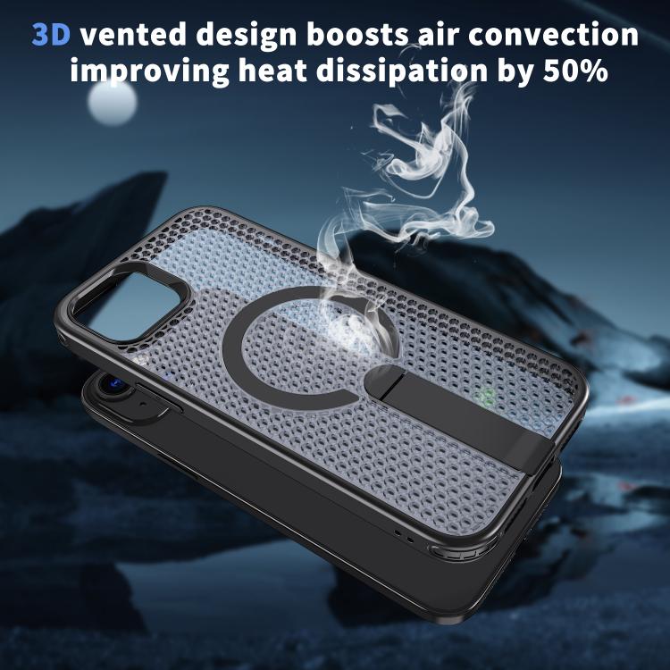 kalebol Honeycomb Cooling MagSafe Holder Phone Case, For iPhone 13