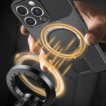 Carbon Fiber Texture MagSafe Phone Case with Holder Apple Accessories engcar5828 iPhone 16 Pro Max iPhone 16 Pro Max Cases - APEXEL INDIA - Mobile Lens - Mobile Camera Lens - Cellphone Accessories - Phone Lens - Smartphone Lens