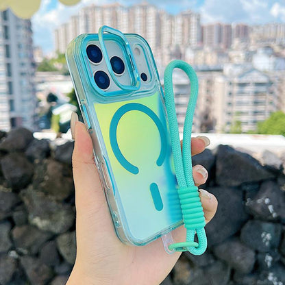Gradient Discolor MagSafe Phone Case with Holder / Wrist Strap Apple Accessories enggra5832 iPhone 17 Pro Max iPhone 17 Pro Max Cases - APEXEL INDIA - Mobile Lens - Mobile Camera Lens - Cellphone Accessories - Phone Lens - Smartphone Lens