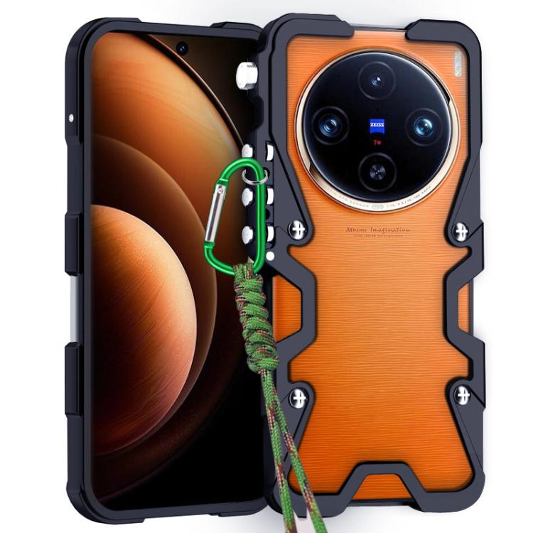 Trigger Design Hollow Metal Frame Phone Case with Lanyard, For vivo X100s, For vivo X100 Ultra, For vivo X100 Pro, For vivo X100, For vivo X90, For vivo X80 Pro, For vivo X80