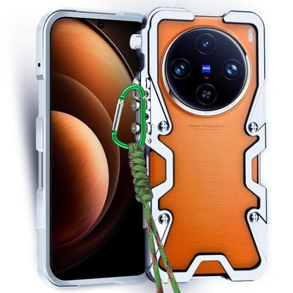 Trigger Design Hollow Metal Frame Phone Case with Lanyard, For vivo X100s, For vivo X100 Ultra, For vivo X100 Pro, For vivo X100, For vivo X90, For vivo X80 Pro, For vivo X80