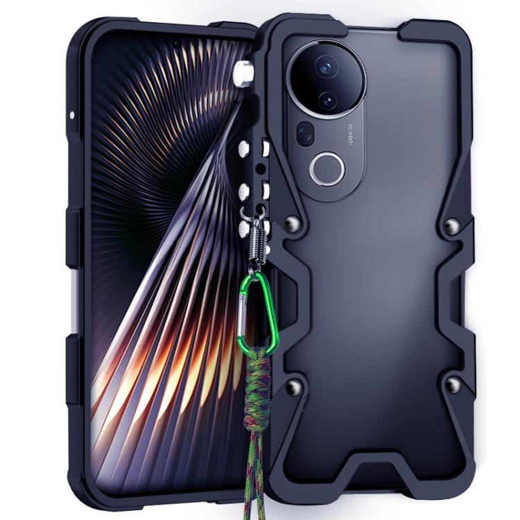 Trigger Design Hollow Metal Frame Phone Case with Lanyard, For vivo T4 Ultra 5G, For vivo Y300 GT, For vivo X200s, For vivo Y300 Pro+, For vivo Y300t, For vivo X200 Ultra, For vivo Y300i, For vivo Y300, For vivo X200, For vivo X200 Pro, For vivo Y300 P...