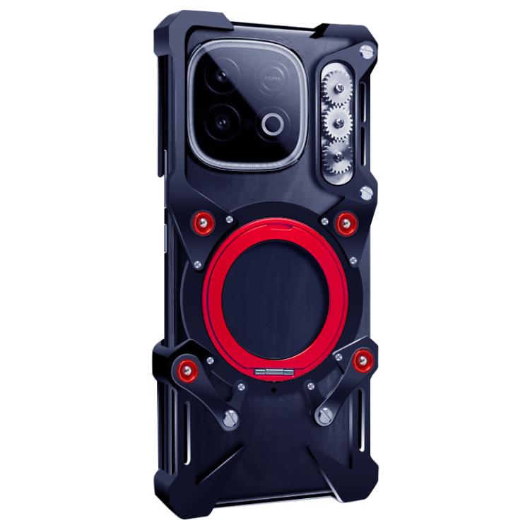 Rotating Bracket Hollow Metal Phone Case with Lanyard, Forvivo iQOO Neo 10 Global, For vivo X200 FE, For vivo iQOO Z10 Turbo+, For vivo iQOO Z10 Turbo, For vivo iQOO Z10 Turbo Pro, For vivo X200s, For vivo X200 Ultra, For vivo V50, For vivo S20        ...
