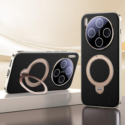 Skin Feel Leather Texture Cooling MagSafe Phone Case with 360 Degrees Rotating Holder, For vivo X300 Pro, For vivo X300 engski6123 OnePlus &amp; OPPO Accessories vivo X300 Pro X300 Pro Cases - APEXEL INDIA - Mobile Lens - Mobile Camera Lens - Cellphone Accessories - Phone Lens - Smartphone Lens