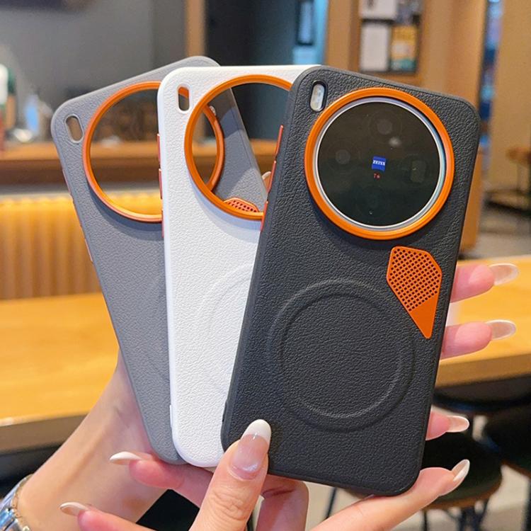 PC + TPU + Leather Cooling Holes MagSafe Phone Case, For vivo X300 Pro, For vivo X300 engpc-6124 OnePlus &amp; OPPO Accessories vivo X300 Pro X300 Pro Cases - APEXEL INDIA - Mobile Lens - Mobile Camera Lens - Cellphone Accessories - Phone Lens - Smartphone Lens