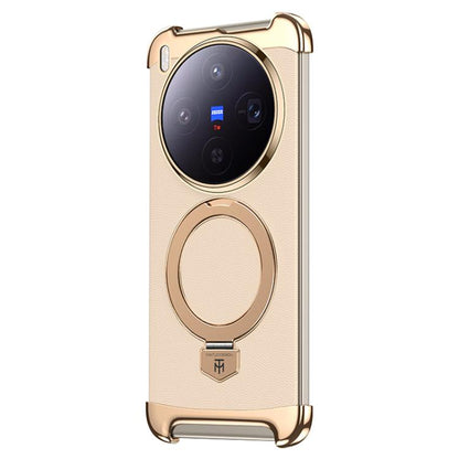 Borderless MagSafe Ring Holder Plain Leather Phone Case, For vivo X300 Pro, For vivo X300 engbor6125 OnePlus &amp; OPPO Accessories vivo X300 Pro X300 Pro Cases - APEXEL INDIA - Mobile Lens - Mobile Camera Lens - Cellphone Accessories - Phone Lens - Smartphone Lens