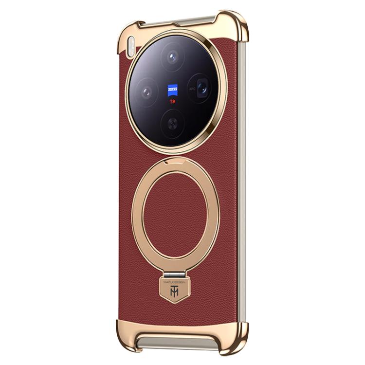 Borderless MagSafe Ring Holder Plain Leather Phone Case, For vivo X300 Pro, For vivo X300 engbor6125 OnePlus &amp; OPPO Accessories vivo X300 Pro X300 Pro Cases - APEXEL INDIA - Mobile Lens - Mobile Camera Lens - Cellphone Accessories - Phone Lens - Smartphone Lens