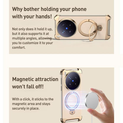 Borderless MagSafe Ring Holder Plain Leather Phone Case, For vivo X300 Pro, For vivo X300 engbor6125 OnePlus &amp; OPPO Accessories vivo X300 Pro X300 Pro Cases - APEXEL INDIA - Mobile Lens - Mobile Camera Lens - Cellphone Accessories - Phone Lens - Smartphone Lens