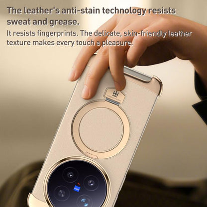 Borderless MagSafe Ring Holder Plain Leather Phone Case, For vivo X300 Pro, For vivo X300 engbor6125 OnePlus &amp; OPPO Accessories vivo X300 Pro X300 Pro Cases - APEXEL INDIA - Mobile Lens - Mobile Camera Lens - Cellphone Accessories - Phone Lens - Smartphone Lens