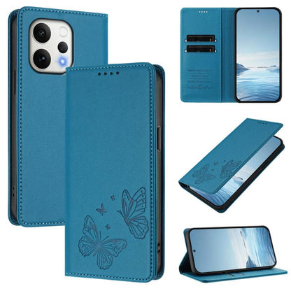 Strong Magnetic Dual Butterfly RFID Vegan Leather Phone Case, For vivo V70 5G / V70 Elite 5G Global, For vivo X300 Ultra