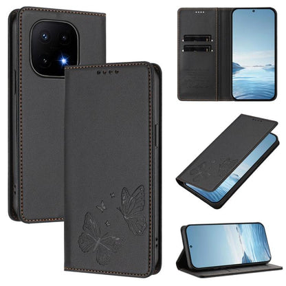 Strong Magnetic Dual Butterfly RFID Vegan Leather Phone Case, For vivo Y31 5G Global / Y21d 4G, For vivo iQOO 15 5G